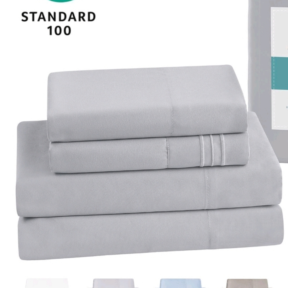 4pc TWIN - Breathable & Cooling Sheets Hotel Luxury Bed Sheet Set